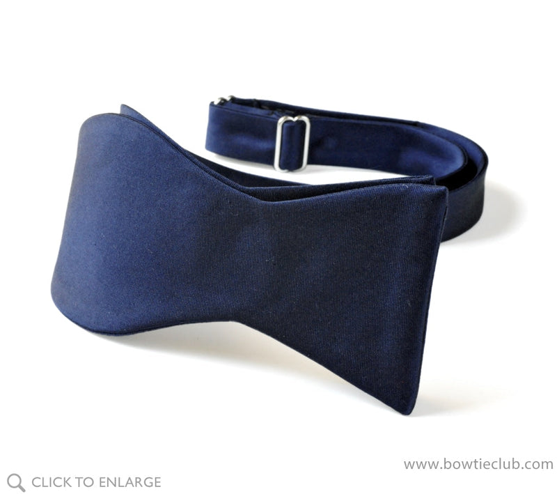 Navy Blue Satin Bow Tie