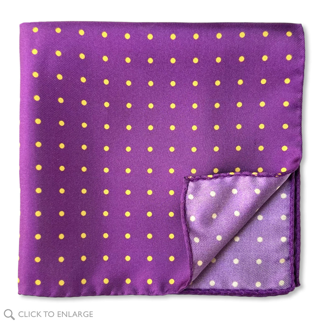 Purple Polka Pocket Square