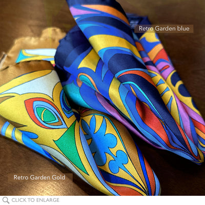 Retro Garden Gold Pocket Square