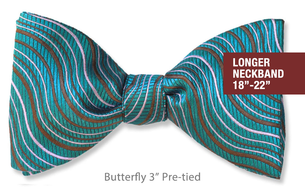 Rio Celeste 3" Butterfly Pre-tied 18-22"