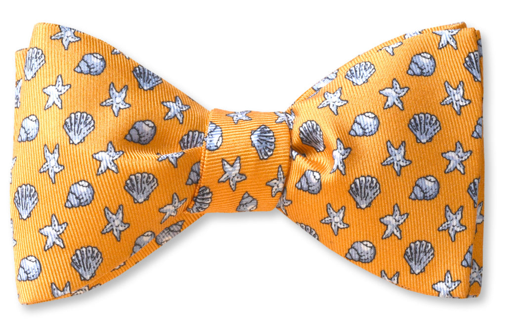 Seashells Golden Yellow Bow Tie