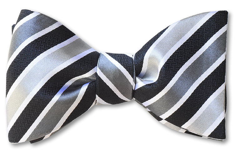 Silver Stripes Bow Tie