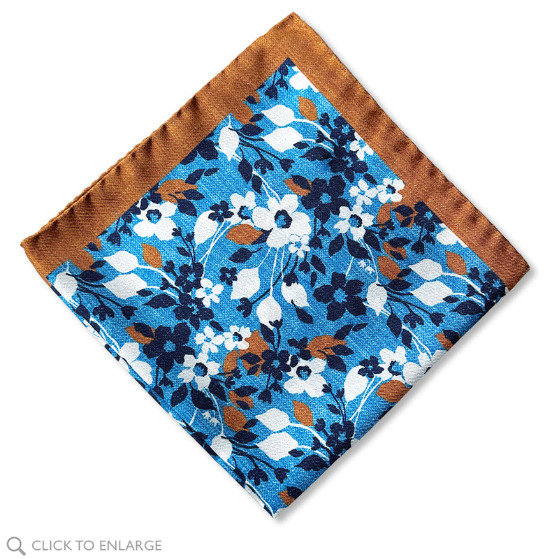 Spring Garden Blue Pocket Square