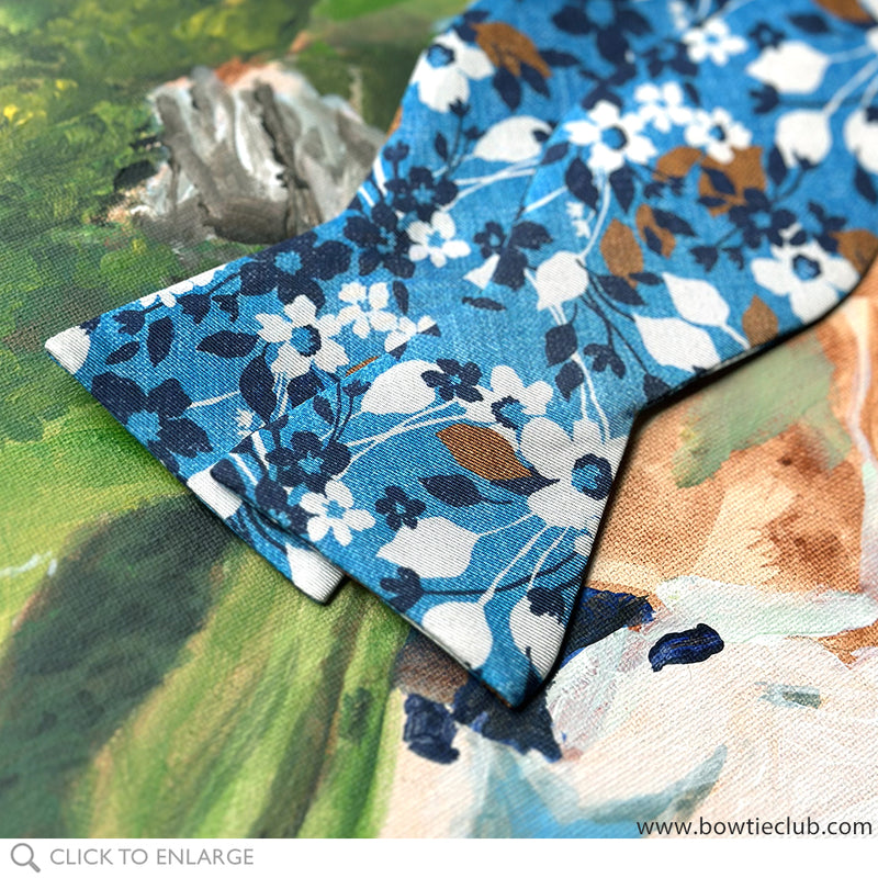 Spring Garden Blue Bow Tie