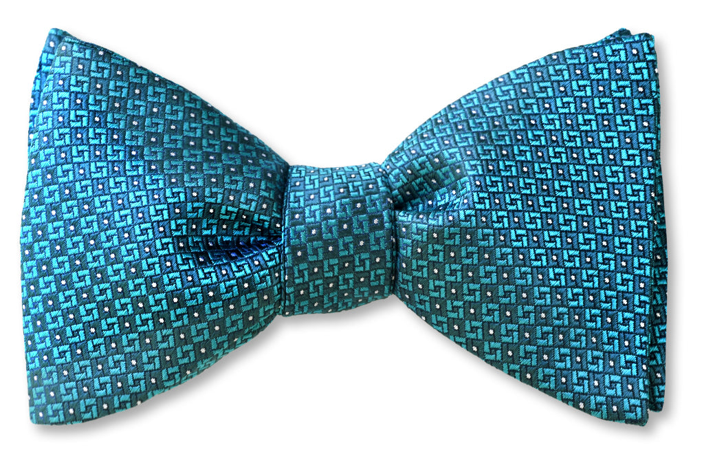 Teal Sapphire Bow Tie