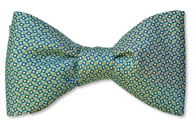 Green and Navy Silk Bow Tie Made in America