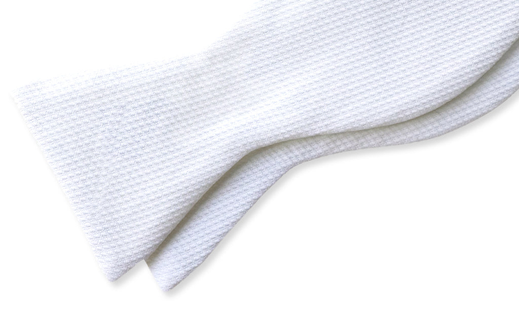 White Pique Cotton Bow Tie