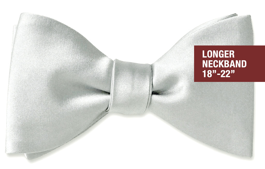 White Satin Butterfly 2-3/4" Self-tie Large