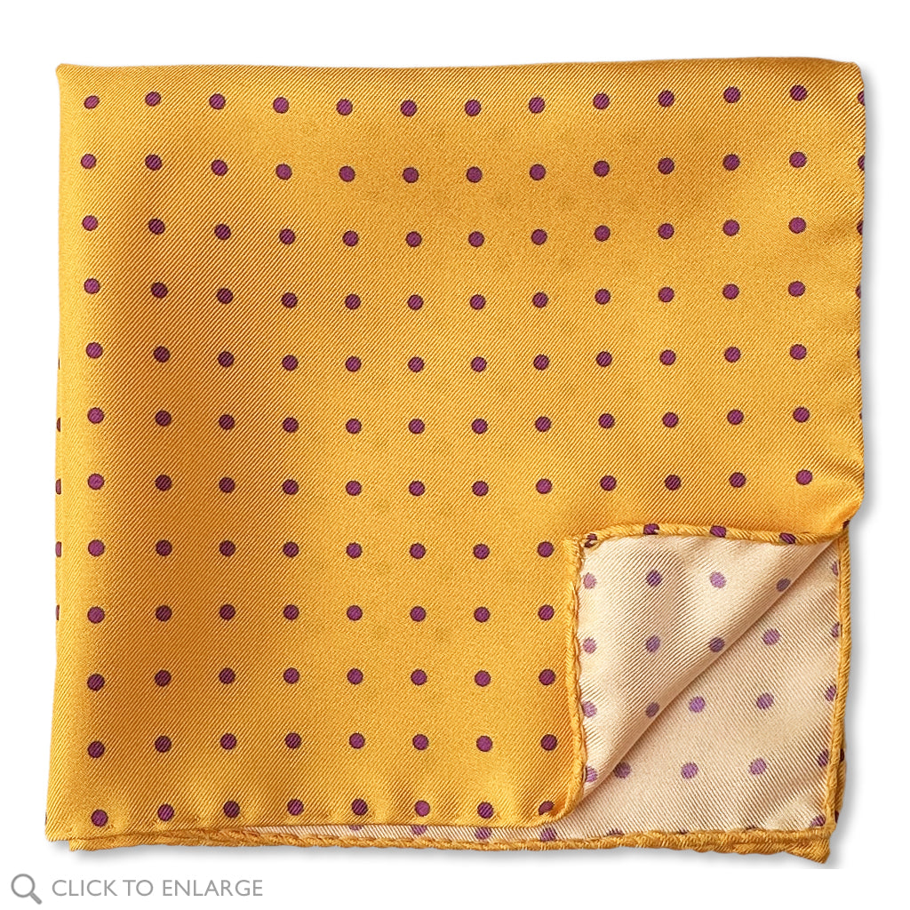 Yellow Polka Pocket Square