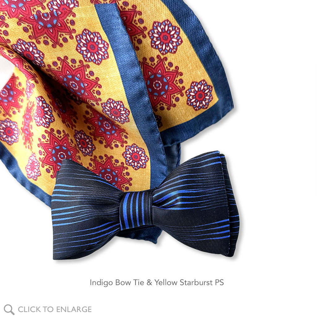 Yellow Starburst PS +Indigo Bow Tie