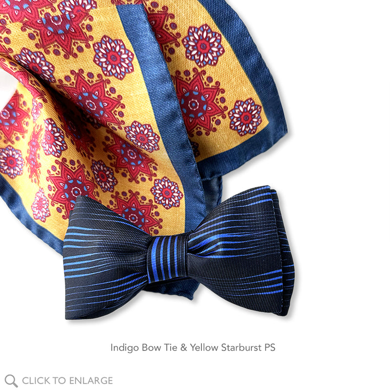 Yellow Starburst PS +Indigo Bow Tie
