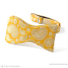 Self tie American Made Yellow and White paisley silk woven bow tie