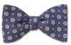 mens bow tie in blue and white on Italian wool Made in America