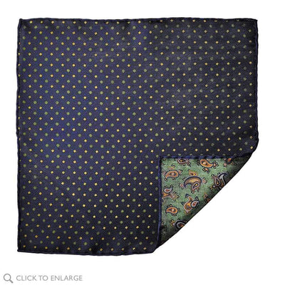 back side of double sided made in Italy silk pocket square