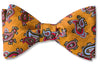 Amber gold paisley Italian silk bow tie. American Made.