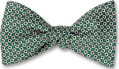 bow ties american made green silk small squares