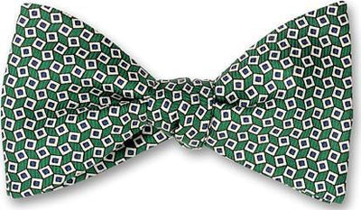 bow ties american made green silk small squares
