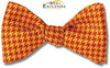 bow ties houndstooth silk american made red orange