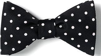 Black bow tie with white dots