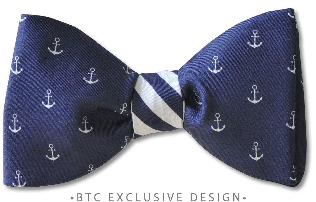 Blue Anchor Bow Tie
