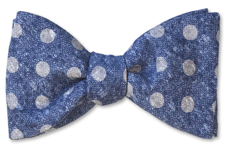 Blue Dots Stylish Cotton Bow Tie