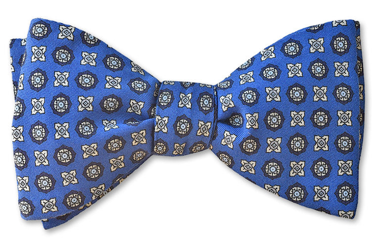 Blue Floret Cotton Bow Tie American Made