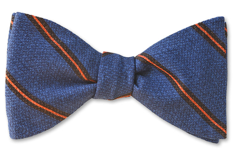 Blue Stripes Italian Cotton Bow Tie