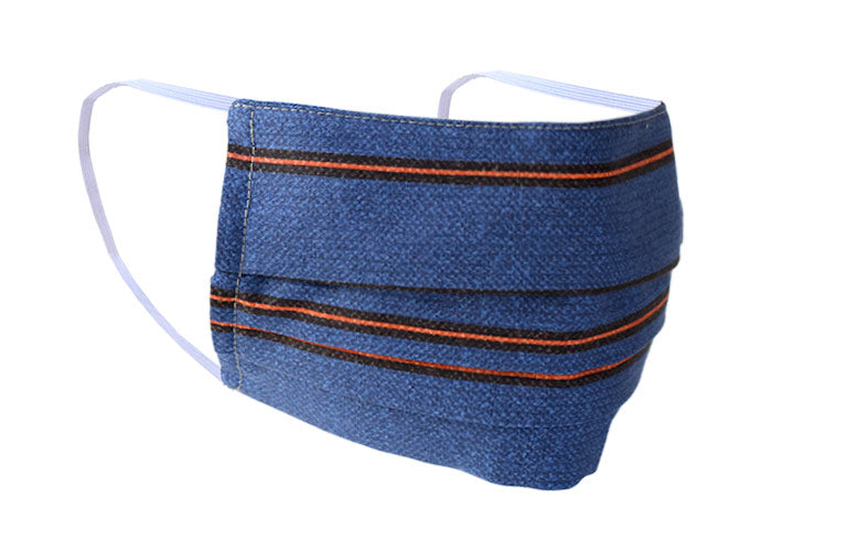 Blue Stripes High Thread Count Cotton Face Mask