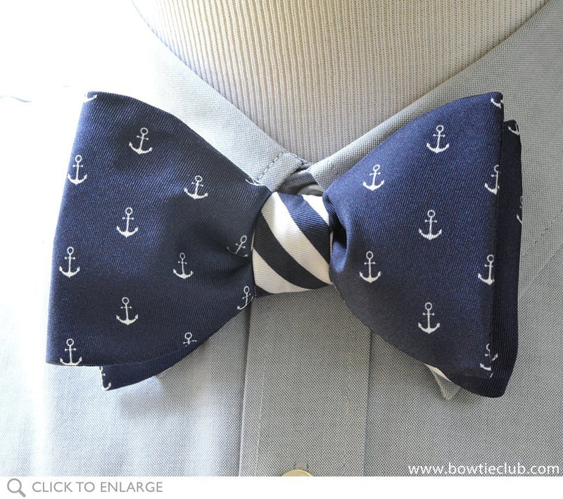 pre-tied anchor nautical bow tie