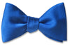 Blue Formal Wedding Solid Satin Silk Bow Tie