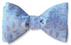 Light blue paisley silk bow tie