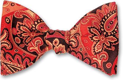 bow ties paisley orange brown american made