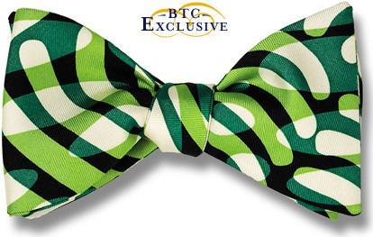 bow ties american made wave silk green