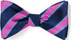 bow tie american made pink navy stripes
