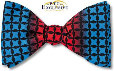bow ties designer color block red blue silk american made