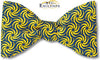 bow ties designer american made yellow blue silk