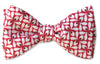 Mens Bow Tie in Red and Brown flowers on red