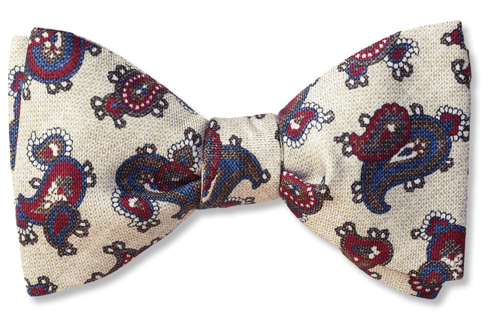 Italian Cotton Print Paisley mens bow tie Made in America 