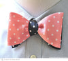 pink and navy 2 panel bow tie