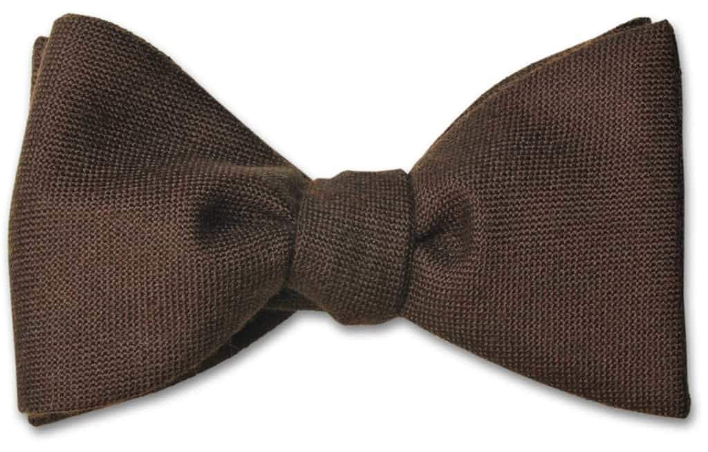 Chocolate Brown Wool Bow Tie