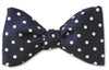 navy white polka dots bow tie churchill