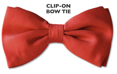 Red Clip-on Silk Bow Tie