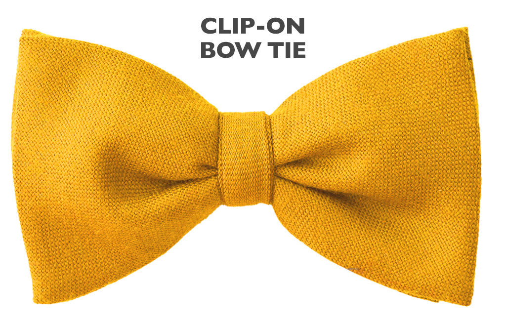 yellow clip on bow tie