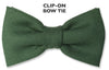Pine Green Wool Clip-on Bow Tie