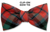 MacNaughton Ancient Wool Tartan Orange Clip on bow tie