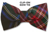 Stewart Black Mod Wool Tartan Wool Clip-on Bow Tie