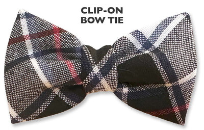 MaCrae Dress Modern Wool Tartan Plaid Clip-on Bow Tie