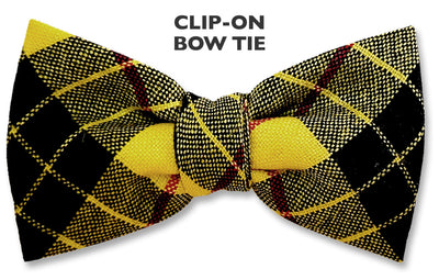 MacLeod Lewis Mod Wool Tartan Yellow Clip-on Bow Tie