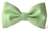 Adult premium silk clip-on bow ties soft green.