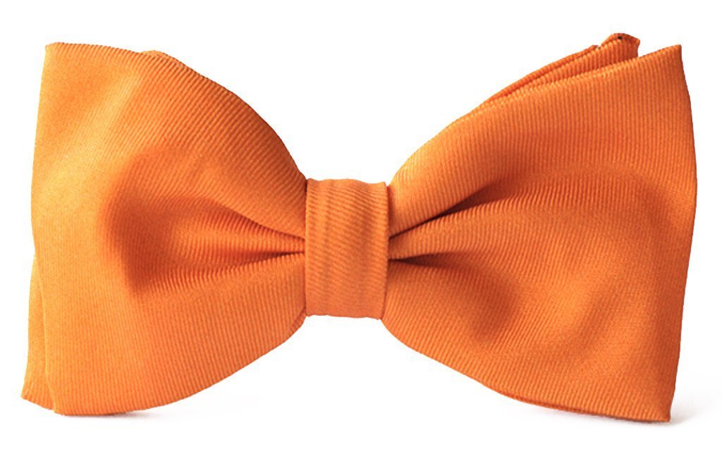 Adult premium silk clip-on bow ties Tangerine.